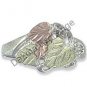 Black Hills Gold On Sterling Silver 4 Leaf Ladies Ring