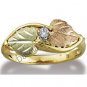 Black Hills Gold 2 Leaves Diamond Ladies Ring .05 TDW