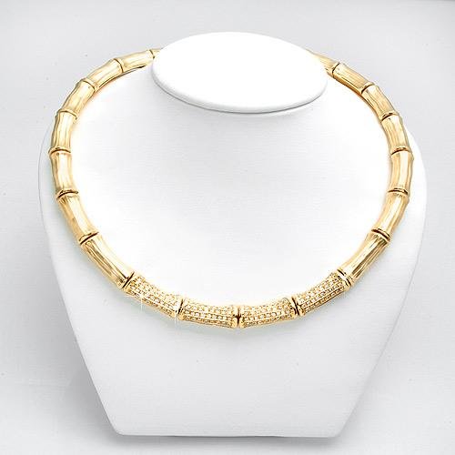 Salavetti Elegant Necklace W456ctw Super Clean Diamonds In Solid 18k Yellow Gold Certified 4906