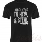 I Teach My Kids to Hit and Steal T-Shirts Baseball Mom Tee Black Size S-5XL