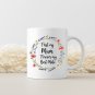 Sentimental Mum Mug - "First My Mum Forever My Best Mate" - Floral Quote - Gift for Mother