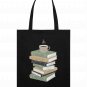 Rustic Book Stack Tote Bag - "TBR Pile" Wabi-Sabi - Book Lover Gift UK - Minimalist Library Bag