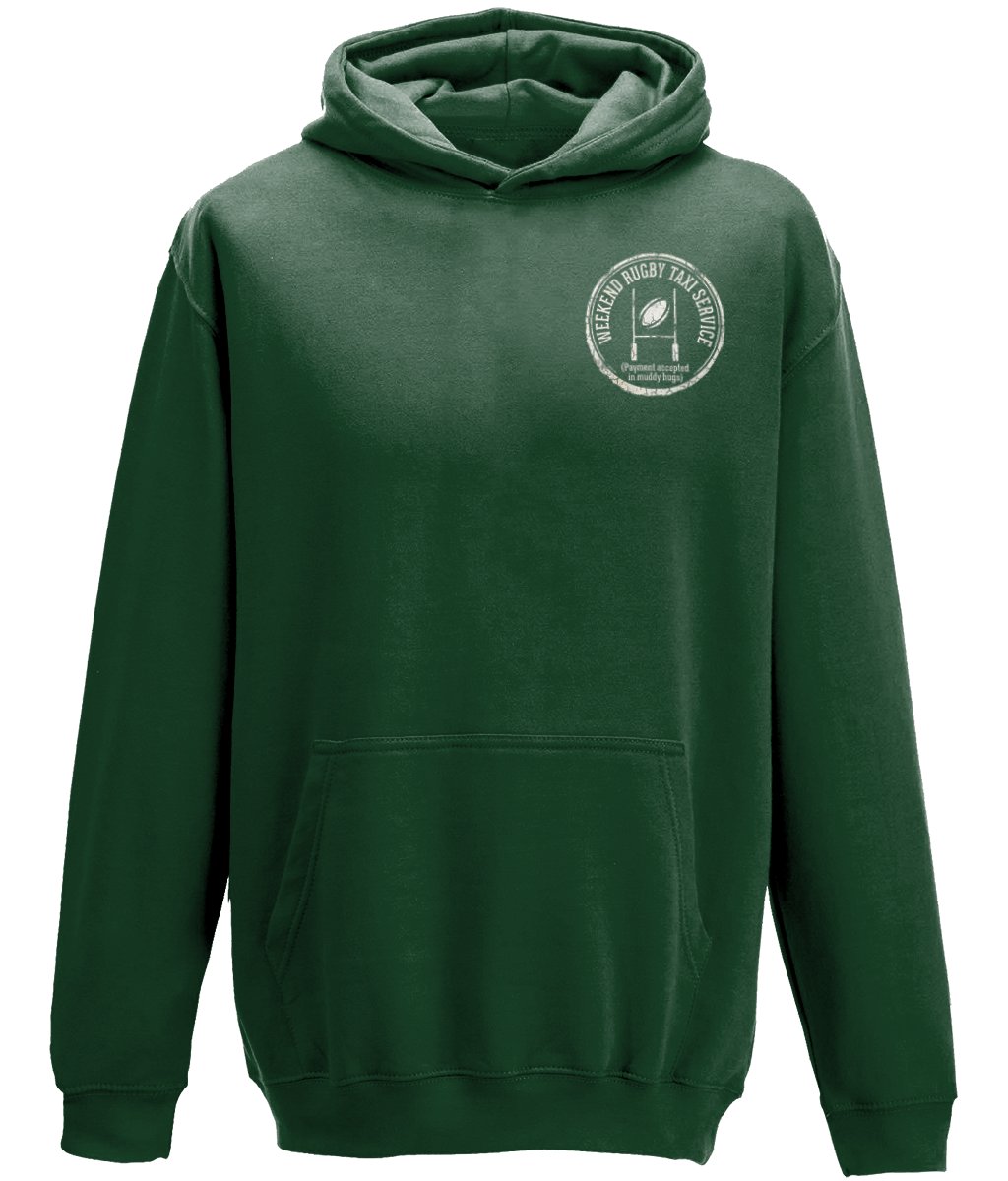 Rugby Taxi Service Hoodie - "Payment Accepted In Muddy Hugs" - Mum or Dad Gift - Sunday League