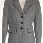 Evan Picone Pant Suit Woven Basketweave Black Silver Gray NWT $$$ 14P NEW Piping