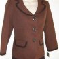 Nine West Skirt Suit NWT $$$ Chestnut Brown 2  Trim 3/4 Sleeve SO Cute! buttons