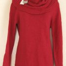 Charter Club Cowl Knit Turtleneck Sweater Pullover Red NWT $$ L Long Sleeve