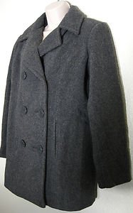 Centigrade Sailor Pea Coat WOOL WINTER  Anchor XS THICK! Gray double breast RARE