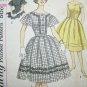 50s Vintage Sewing Pattern Full Skirt Dress Puff Flutter Sleeve Jrs Sz 11 Bust 31.5 Juniors 3338