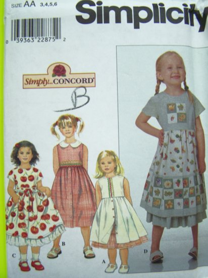 90s New Girls 3 4 5 6 Midi Empire Dress & Ruffle Petticoat Full Skirt Sewing Pattern 8652