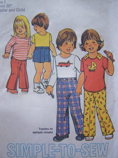 Vintage Sewing Pattern Children's Pants Shorts Pullover Shirt Infant ...