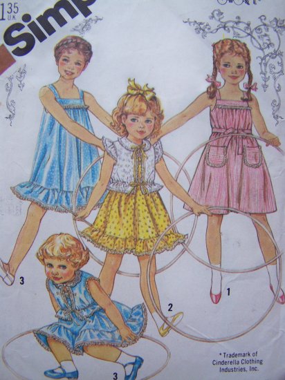 Vintage Sewing Pattern Girls Sundress Tent Sun Dress Jacket Sz 6 Cinderella Ruffle Hem 5466