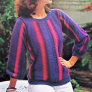USA 1 Cent S&H Striped T Top Vintage Quick and Easy Knitting Pattern Bust 32 34 36 38