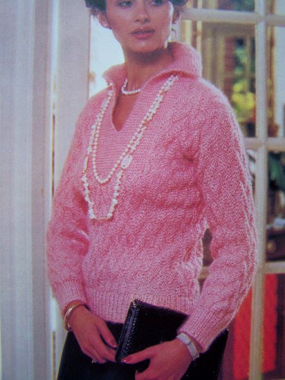 1 Cent USA Shipping Geometric Stitch Jersey Sweater Vintage Knitting Pattern