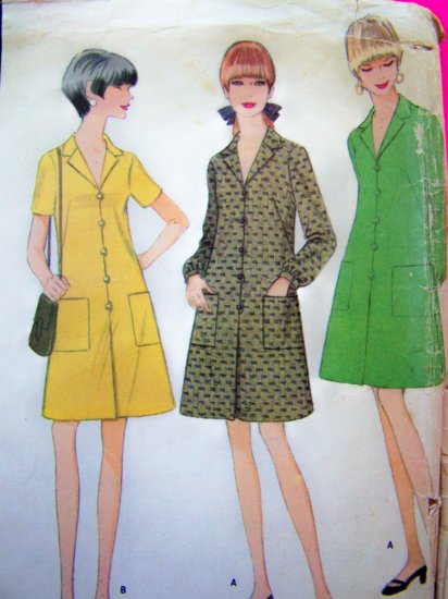 1960's Vintage A Line Dress French Darts Mod Sewing Pattern 8961