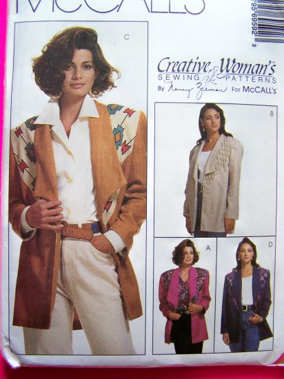Unlined Suit Jacket 10 12 14 Blazer Decorative Yokes Nancy Zieman Sewing Pattern 6959