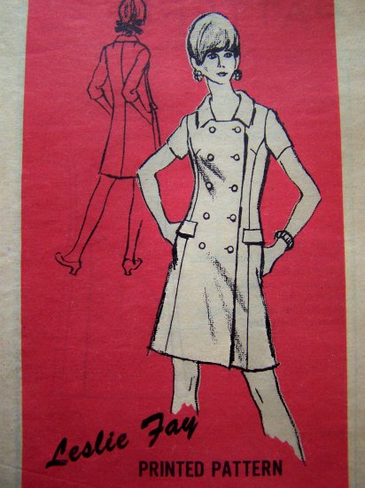 1960s Vintage Sewing Pattern Mod Dress Prominent Designer Retro Mail Order B 36 Sz 14 A 566