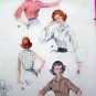 40s Vintage Sewing Pattern B32 Shirt Blouse Rockabilly Top Long 3/4 French Turn Up Cuff Sleeves 8097
