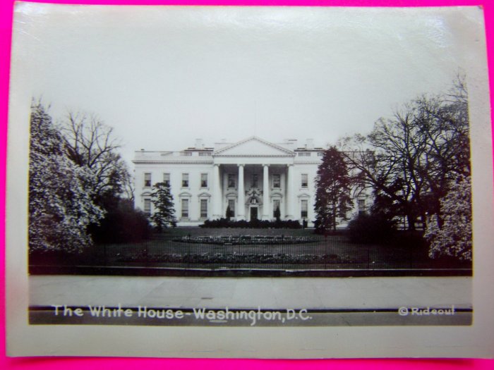 Vintage Black & White Velox Photo The White House Washington DC Rideout Picture