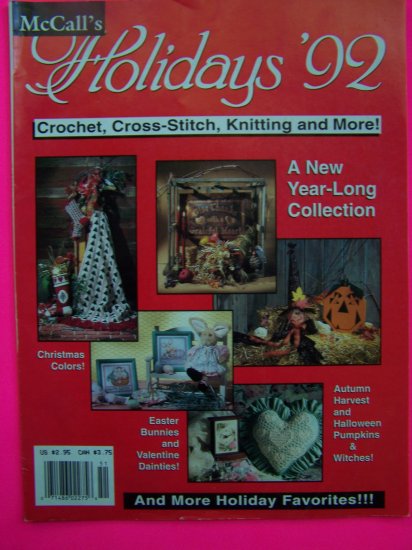 McCalls Holidays 92 Crochet Cross Stitch Knitting More Crafts Pattern Magazine Patterns