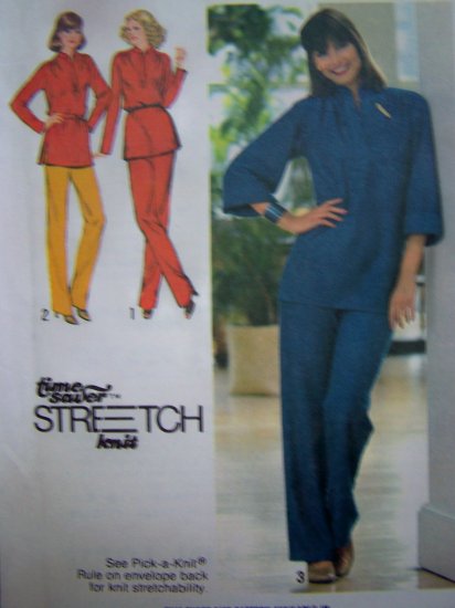 70s Vintage Pants Pullover Tunic Top Tie Belt Shirt Sz 16 18 20 Sewing Pattern 9233