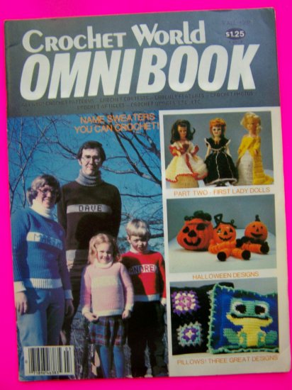 Vintage 80s Crochet World Omnibook Pattern Magazine Fall 1980