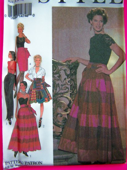 Wrap Over Skirt Full or Fitted Skirts Wide Waistband Tie Side 6 8 10 12 14 16 Sewing Pattern 2373