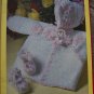 1980s Vintage Woman's Circle Crochet Magazine Baby Girls Dress Pinafore Blanket Overalls