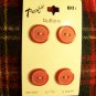 8 Vintage Red 9/16 Pacific Buttons New On Card Round Plastic 1 Cent USA S&H