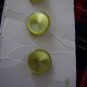 7 Vintage Buttons Moss Green 9/16 Round Shank Button Sew Estate 1 Cent S&H USA