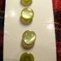 5 Vintage Sewing Buttons Le Chic Green 3/8 Shank Japan Retro 1 Cent USA Ship