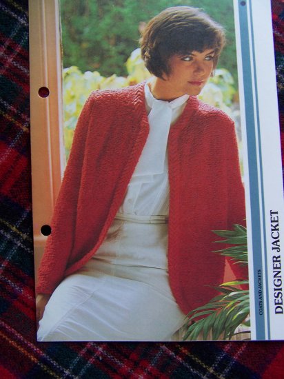 Misses Vintage Designer Jacket Knitting Pattern B 34 36 38 USA 1 Cent S&H