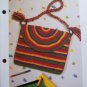 Vintage Hippie Striped Shoulder Bag Purse Crochet Pattern 1 Cent Shipping Special
