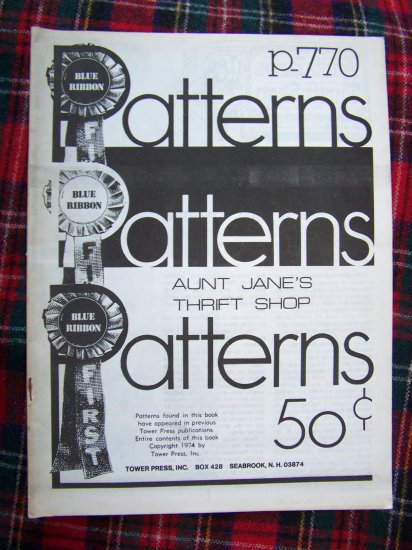 Vintage Blue Ribbon Patterns Aunt Jane's Thrift Store Pattern Crafts