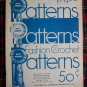 70's Vintage Hippie Blue Ribbon Crochet 20 Patterns Book Mini Dress Purse Belts Coat