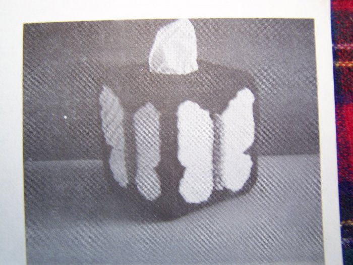 US 1 Cent S&H Vintage Crochet Pattern Crocheted Butterfly Boutique Tissue Box Cover