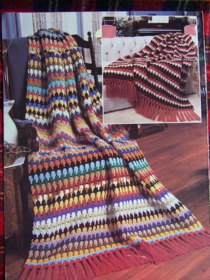 Vintage Crochet Scraps Afghans Easy Patterns Kaleidoscope Tier Drop ...