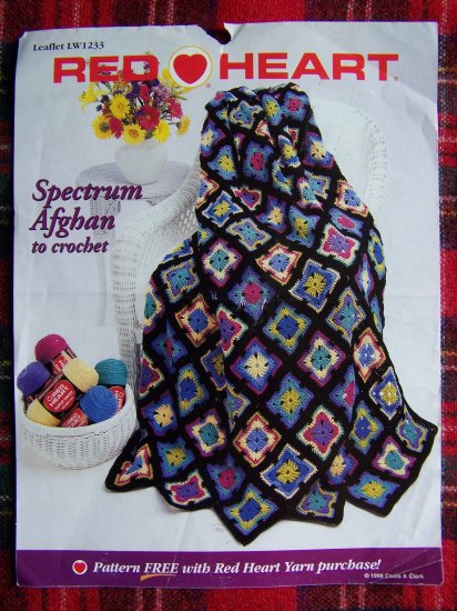 Us 1 Penny Sandh Red Heart Crochet Pattern Spectrum Crocheted Afghan 1078