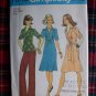 Vintage Sewing Pattern 7049 Hippie Dress or Tunic Top Pants Sz 10