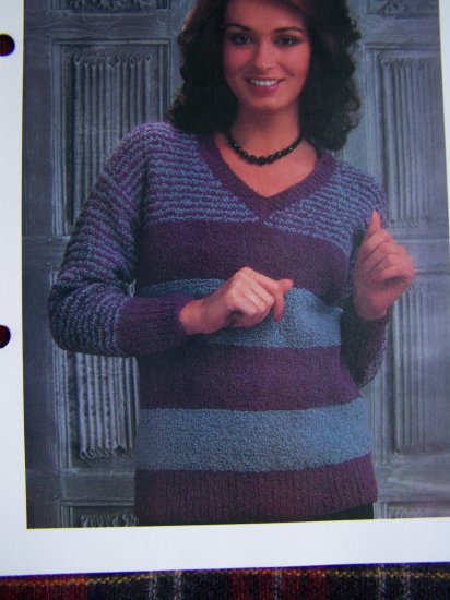 S&H 1 Cent USA Misses V Neck Pullover Sweater Vintage KNitting Pattern