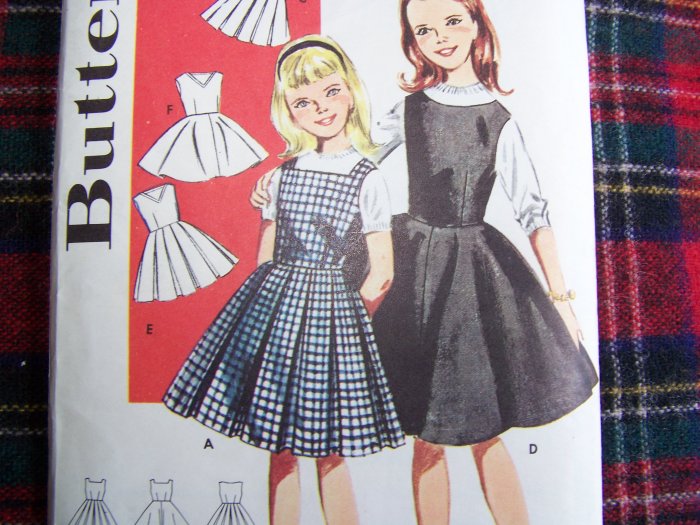 1960s Vintage Girls Variety Jumper Dresses Sz 14 Sewing Pattern 9914