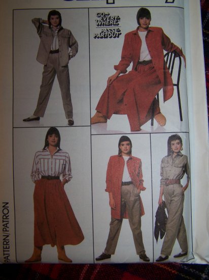 80's Vintage Simplicity 8198 Go Everywhere Wardrobe Sewing Pattern Sz 8 10 12
