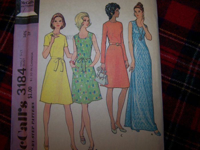 Vintage Knit 70's Short or Long Length Dress Sleeve Option 3184 Half Size 14.5