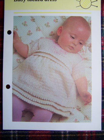 USA 1 Cent S&H Vintage Baby Tucked Dress Knitting Pattern Babies