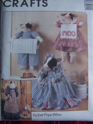 McCall's Sewing Pattern 7029 Kitchen Cow Towel Holder Broom