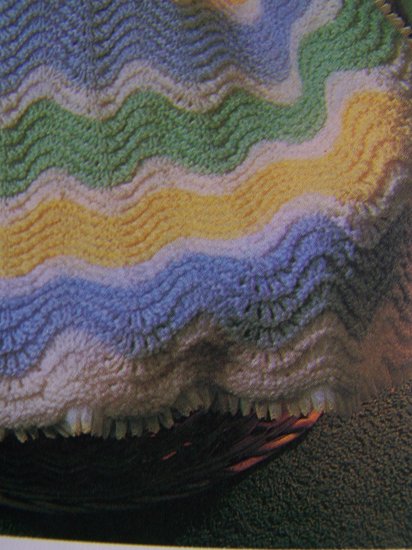Vintage Knitting Pattern Chevron Baby Afghan Blanket USA 1 Cent S&H