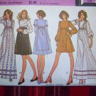 Vintage Hippie Dress Sewing Pattern 3372 Mini - Maxi Gown Puff Flowing Sleeves