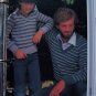 US 1 C S&H  Vintage Knitting Patterns Father and Son V Neck Pullover Sweaters