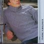 USA 1 Cent S&H Mens Classic Pullover Turtleneck Knitting Pattern Vintage 80's