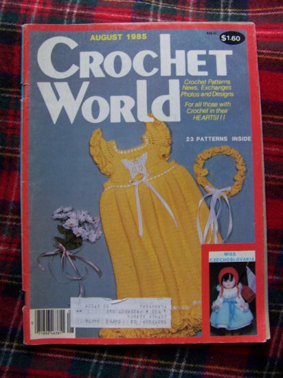 Vintage Crochet World August 1985 Back Issue Pattern Magazine