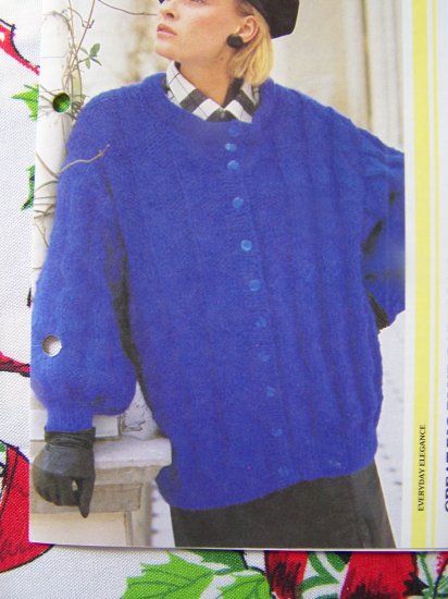 Big Bulky Oversized Ladies Sweater 1980's Knitting Pattern S M L XL XXL
